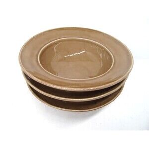 Pottery Barn Taupe Deep Pasta Soup Cereal Bowls  7 5/8" Set of 3